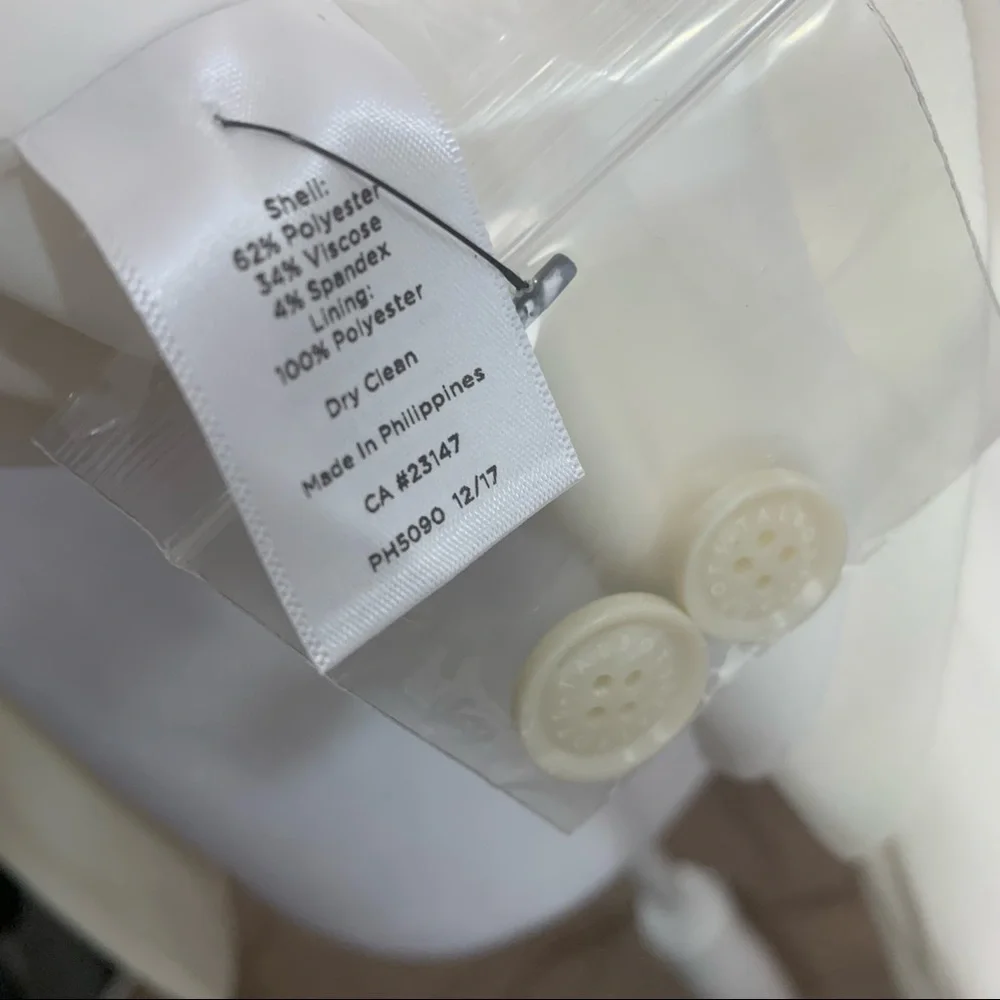 SOLD NEW Talbots FEMININE Stand Collar Button Front In off White - Picture 7 of 10